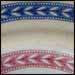 Brooklyn pattern in red and blue (Underglaze Print Pattern #6046).