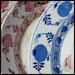Onion pattern in red and blue (Underglaze Print Pattern #7006).