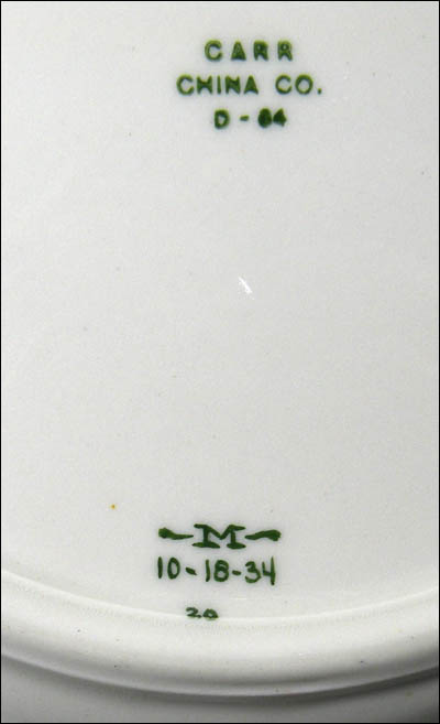 Oct. 18, 1934  Kerr China pattern by Paul Mattson