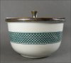 Triangle Patterned Green/White Jackson China Flip-Top Bowl